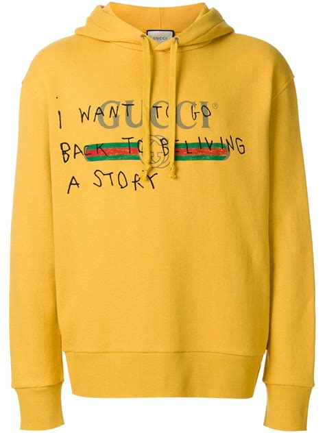 yellow gucci coco hoodie|Gucci Coco Capitán Logo Hoodie in Yellow for Men .